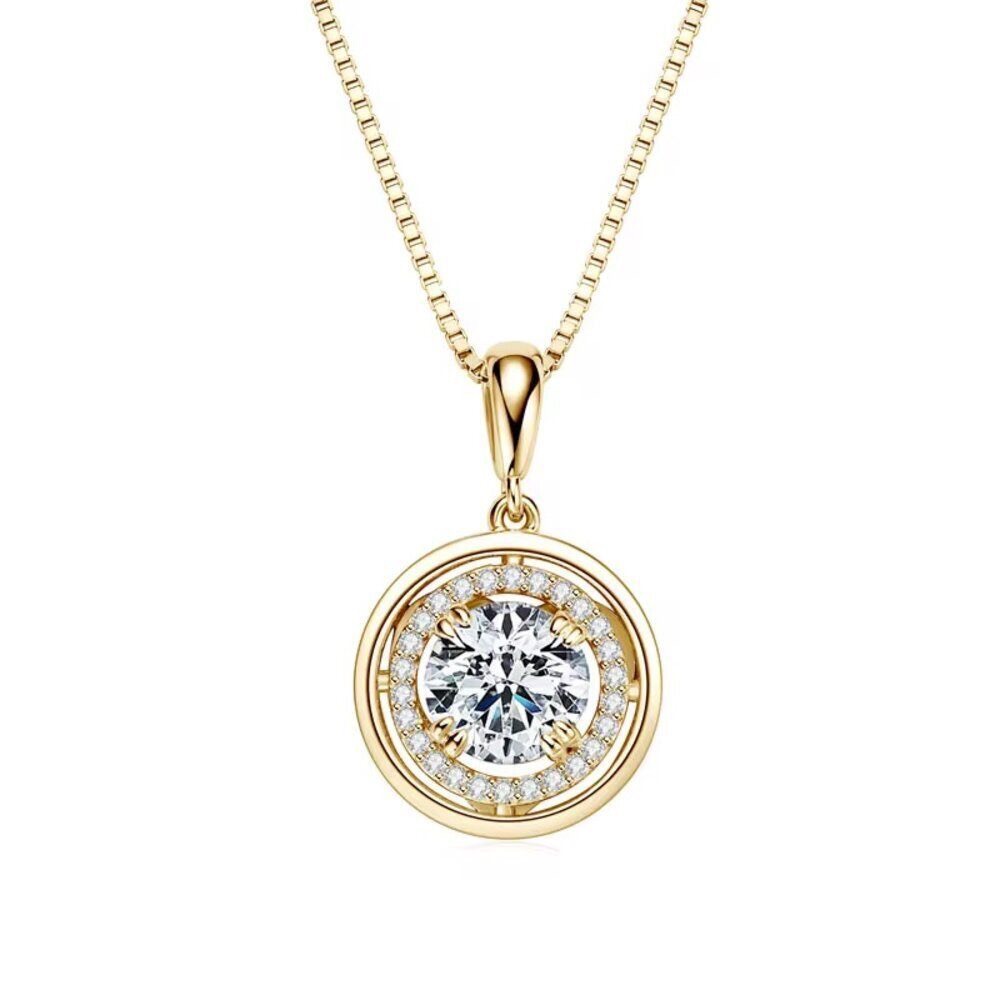Moissanit Amulett Halskette Coquette 925 Sterling Silber 1.0ct 
