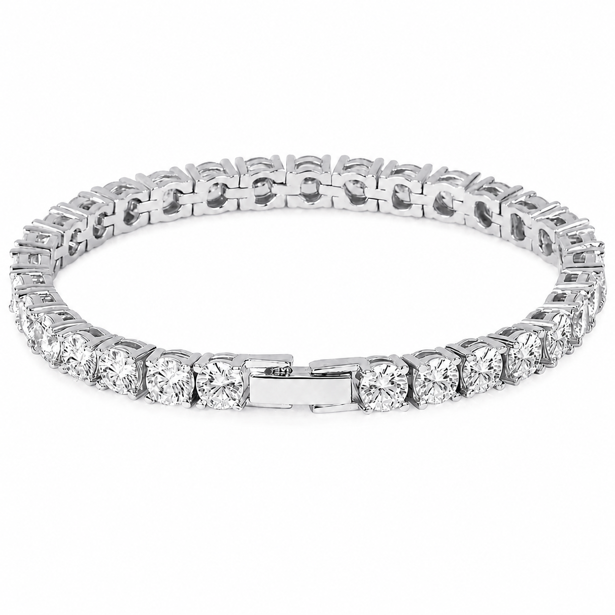 Funkelndes Tennisarmband 18cm Silber 