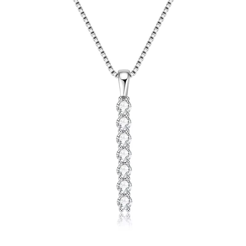 Funkelnde Moissanit Halskette 925 Sterling Silber 