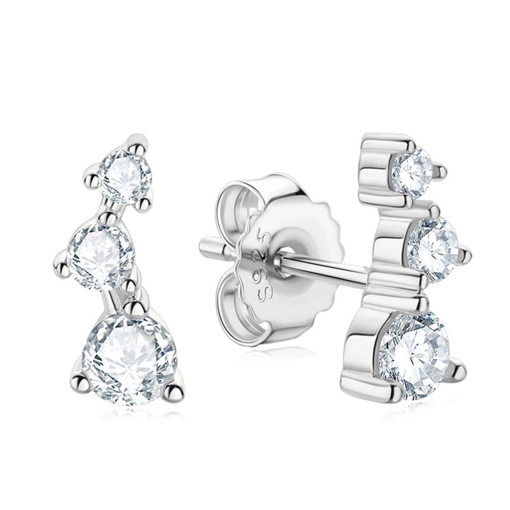 Moissanit Diamant Ohrstecker Carolina  3,5mm 0,2ct