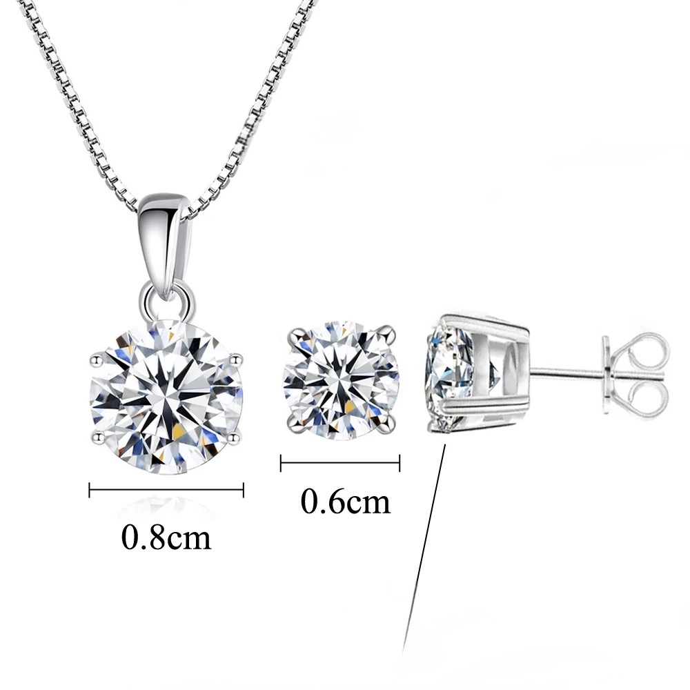 Damen Schmuckset Amira Halskette+Ohrstecker 925 Sterling Silber 