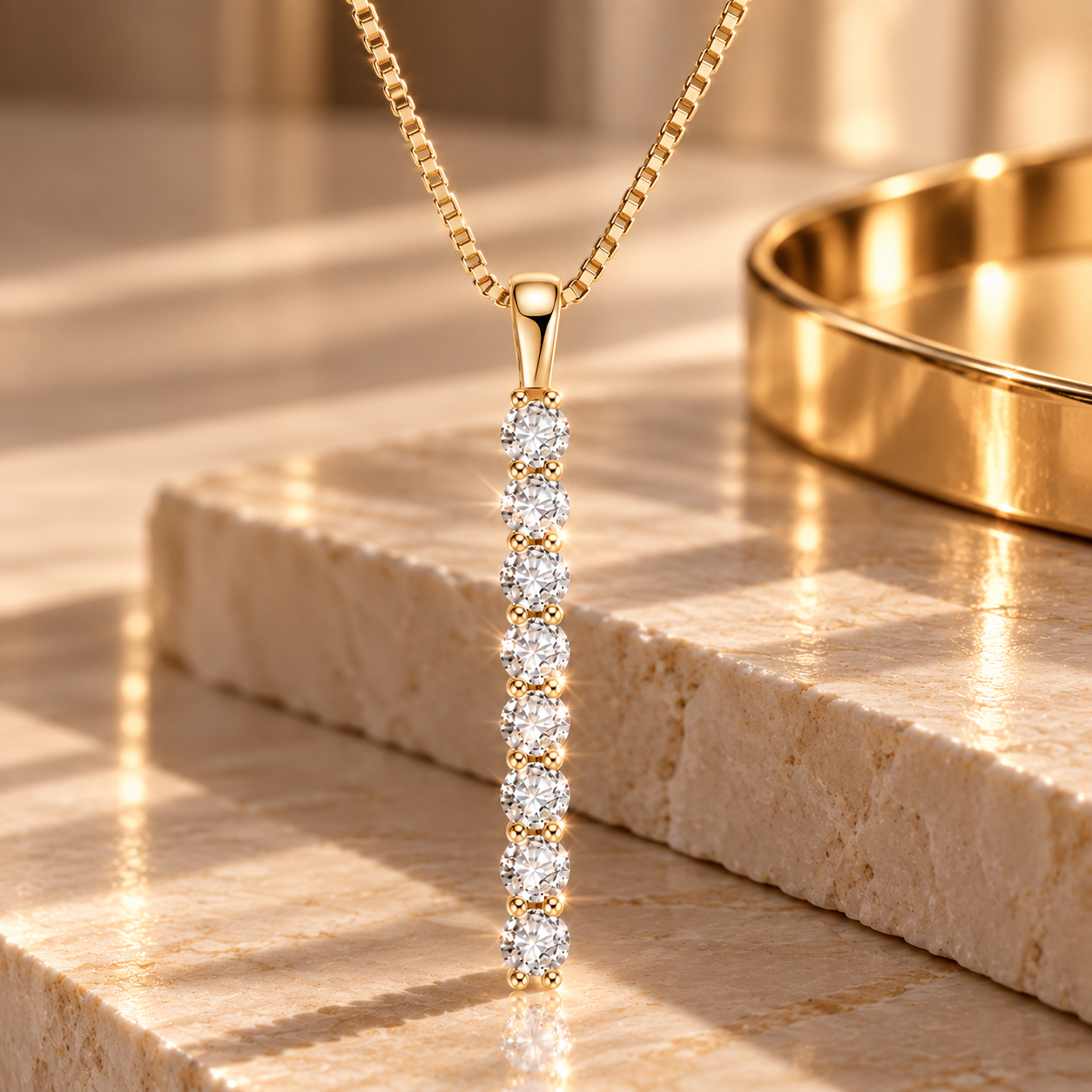 Funkelnde Moissanit Halskette 925 Sterling Silber 