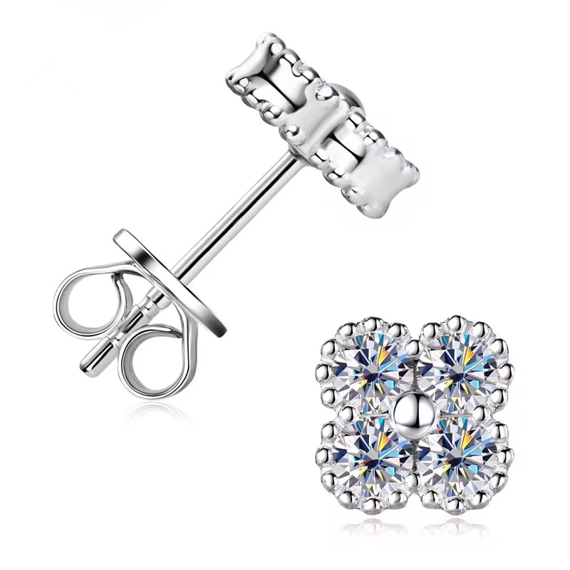Schmetterling Ohrstecker Moissanit Silber 925 0,08ct  