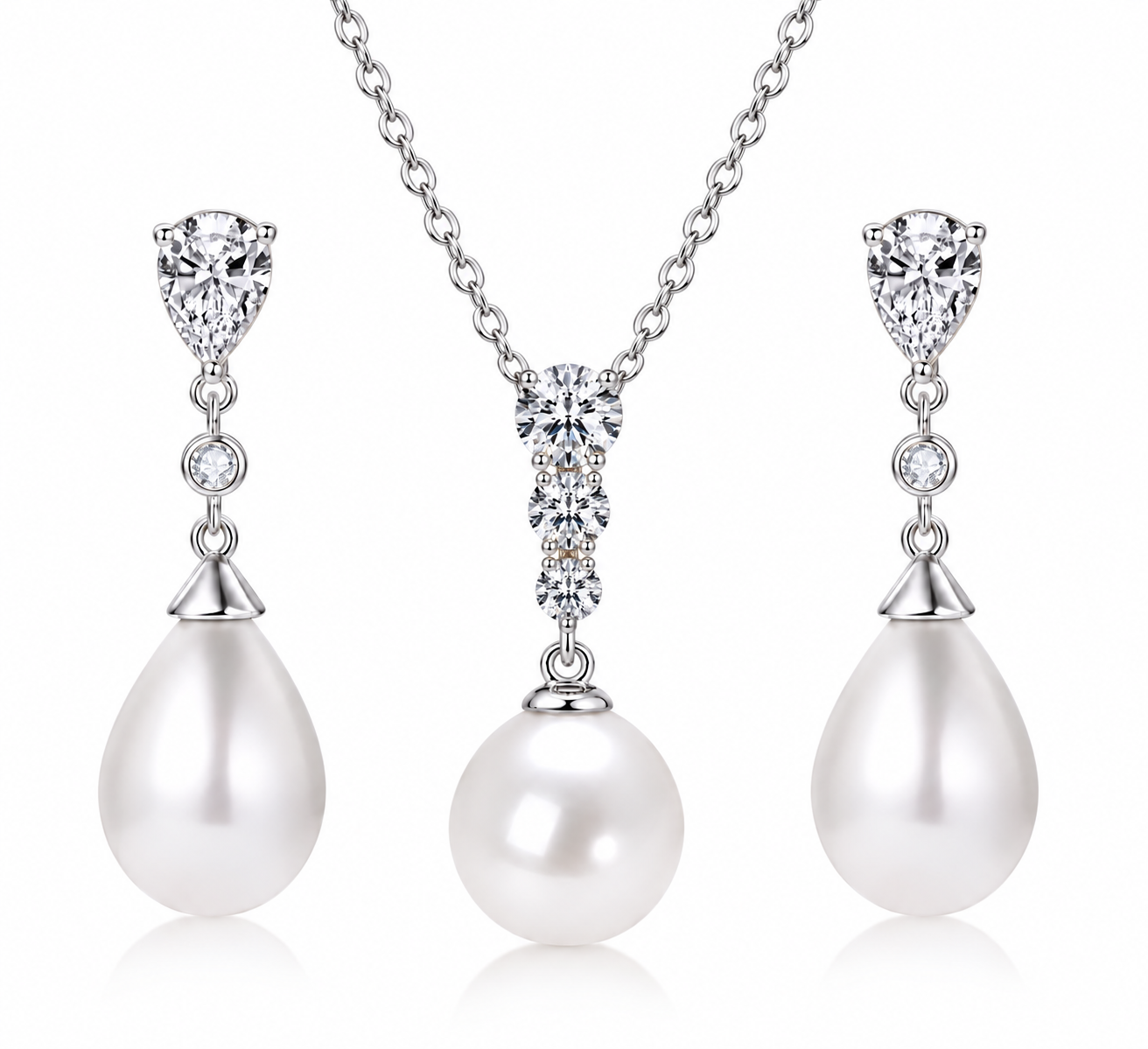 Extravagantes Damen Schmuckset Moissanit Silber 