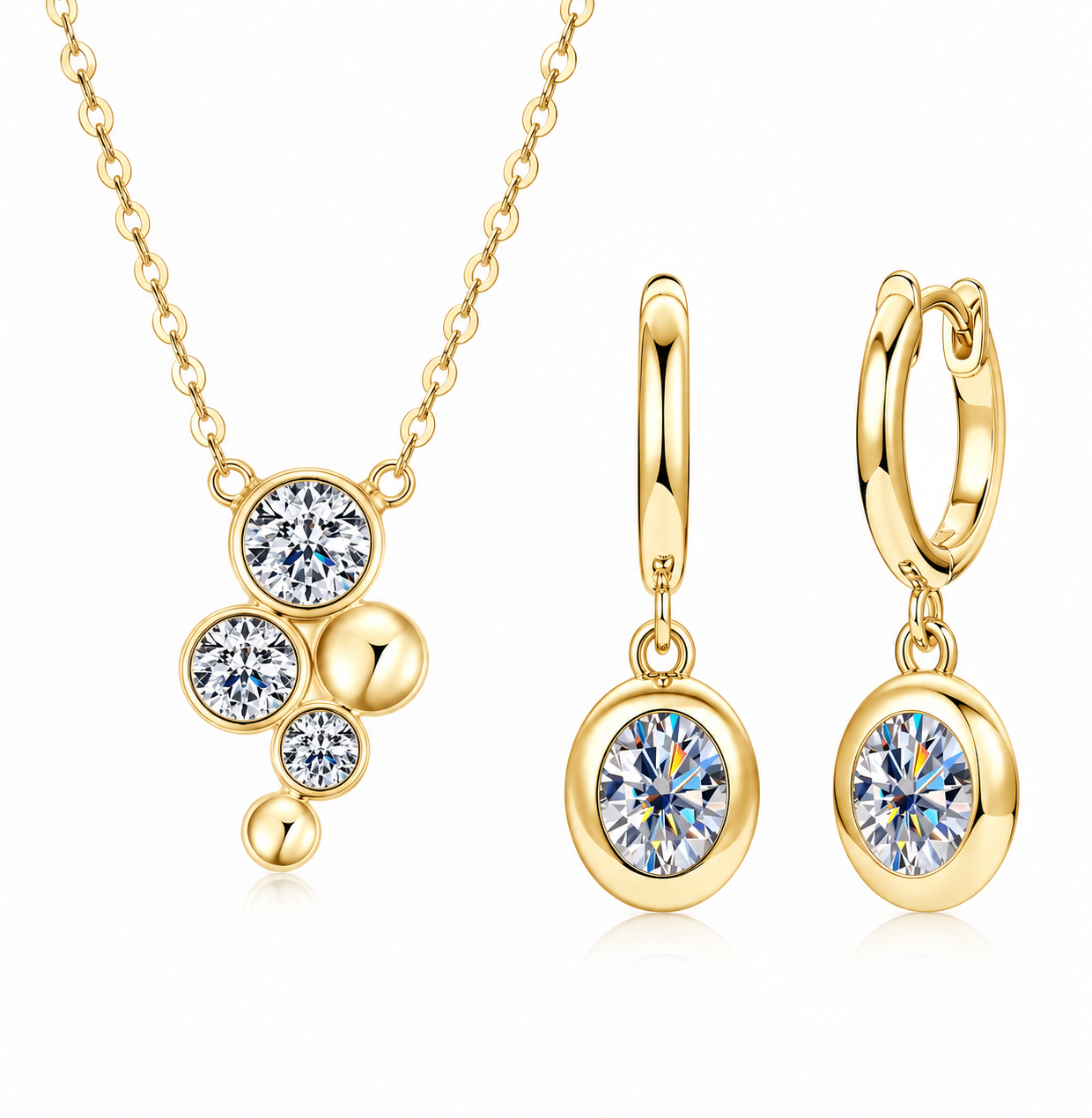 Damen Moissanit Schmuckset Bellezza 