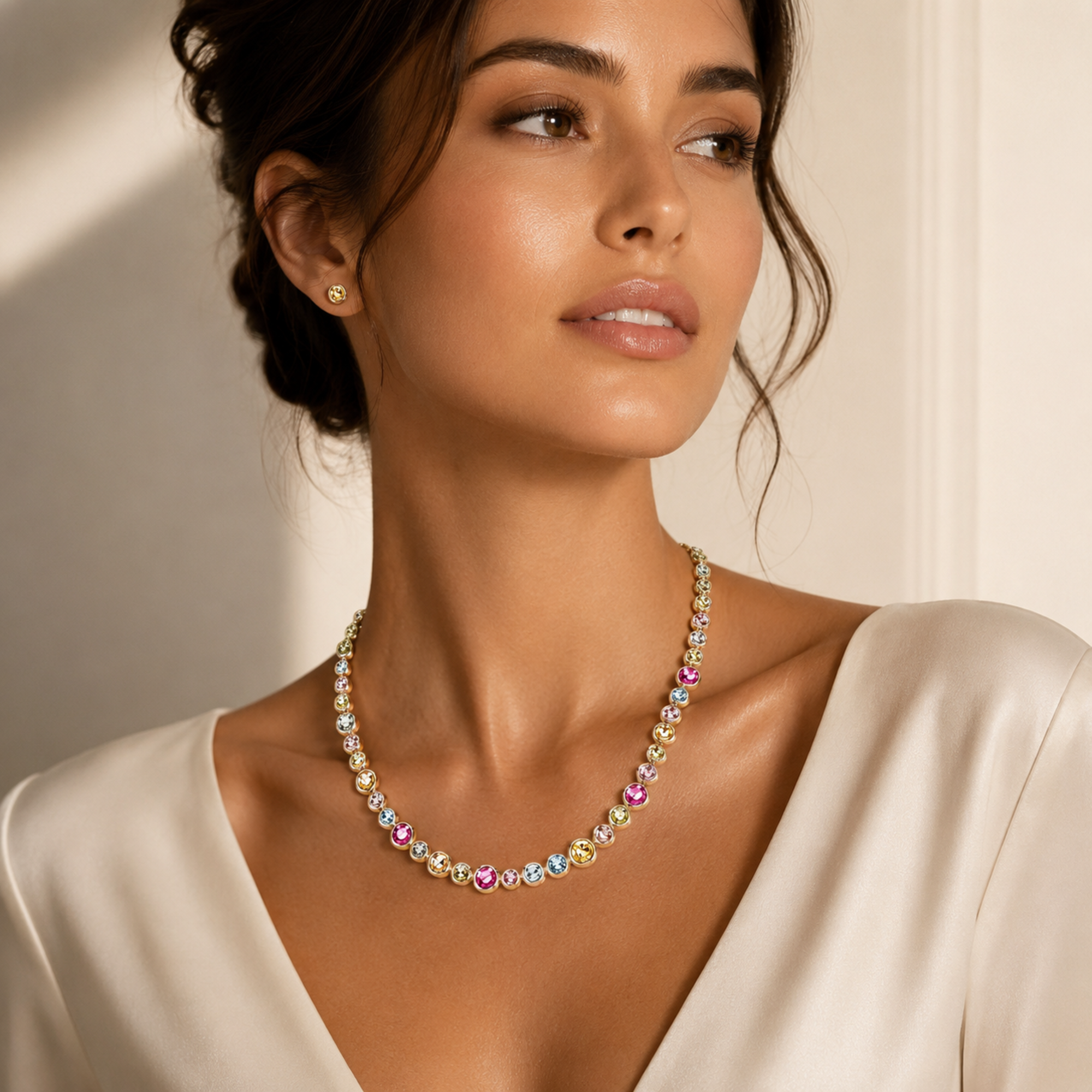 Funkelnde Bubble Collier Halskette Maritima 45cm 