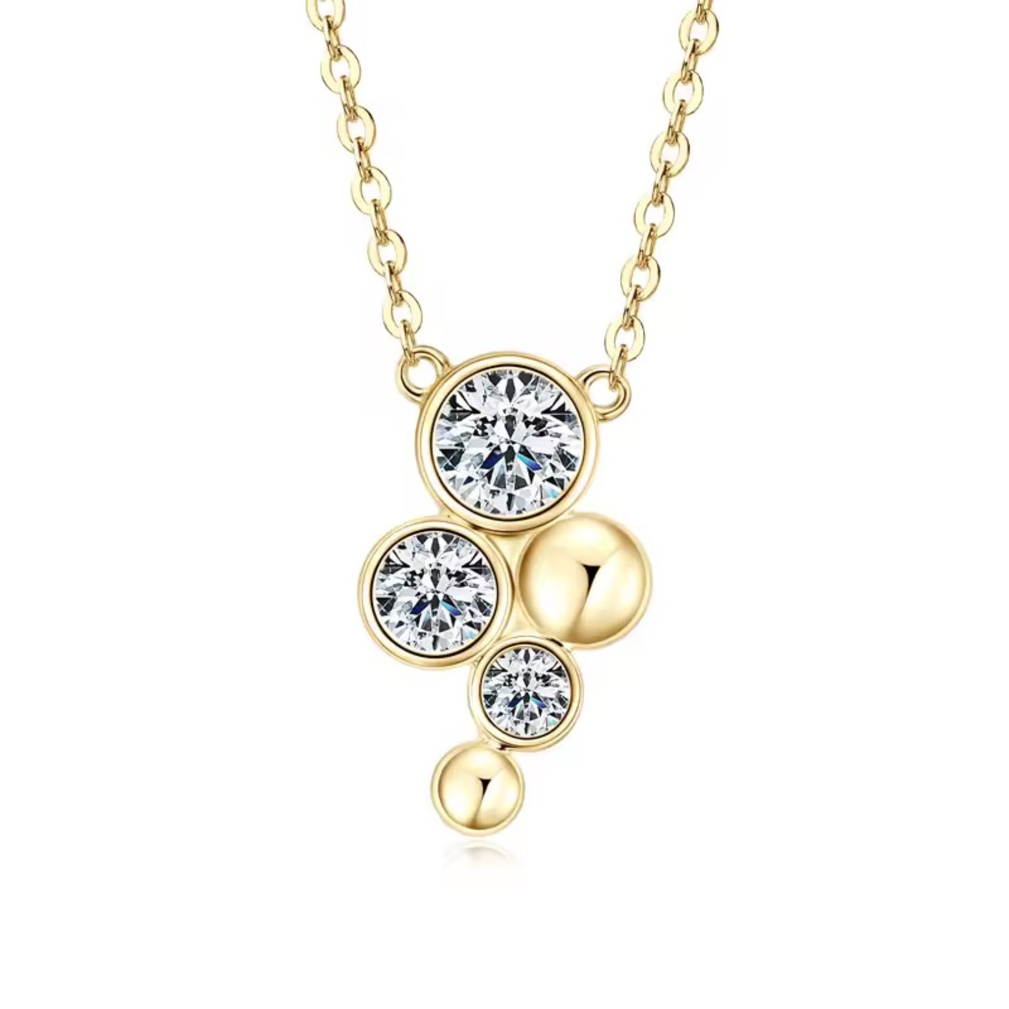 Funkelnde Moissanit Halskette 925 sterling Silber 