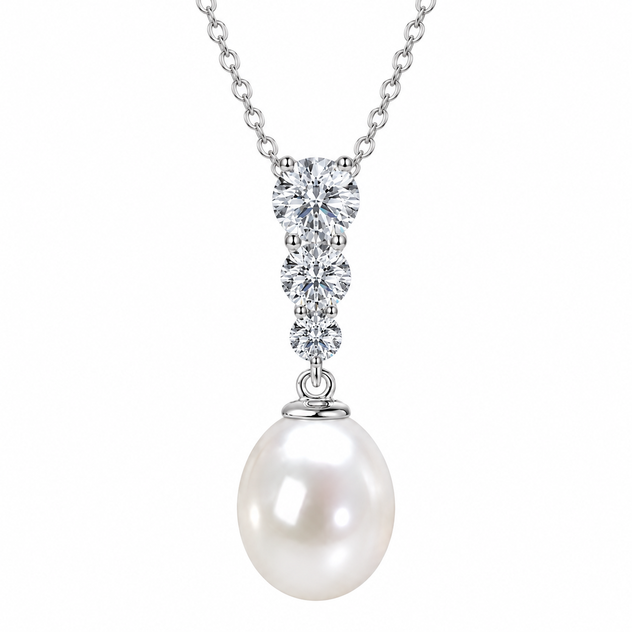 Echte Süßwasserperlen Halskette 925 sterling Silber 