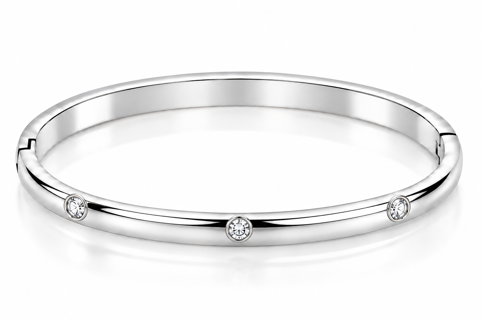 Damen  Armreif Abrassion Silber 