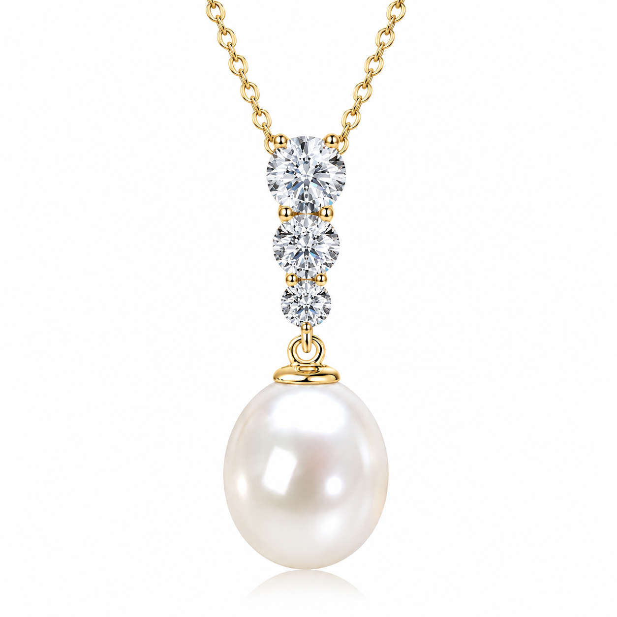 Echte Süßwasserperlen Halskette Gold 925 Sterling Silber 45cm 
