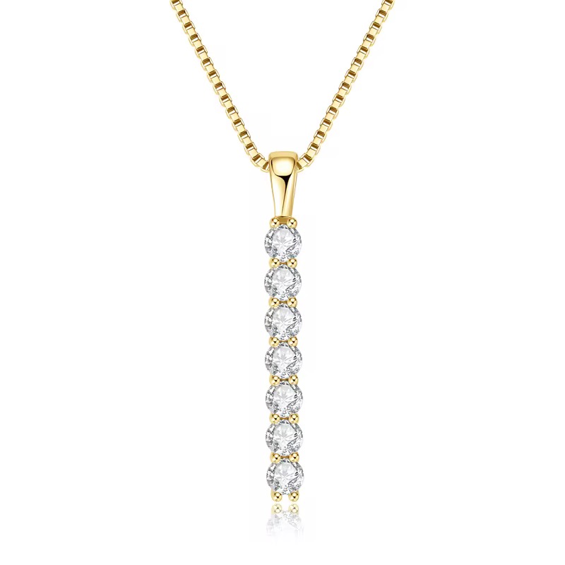 Funkelnde Moissanit Halskette 925 Sterling Silber 