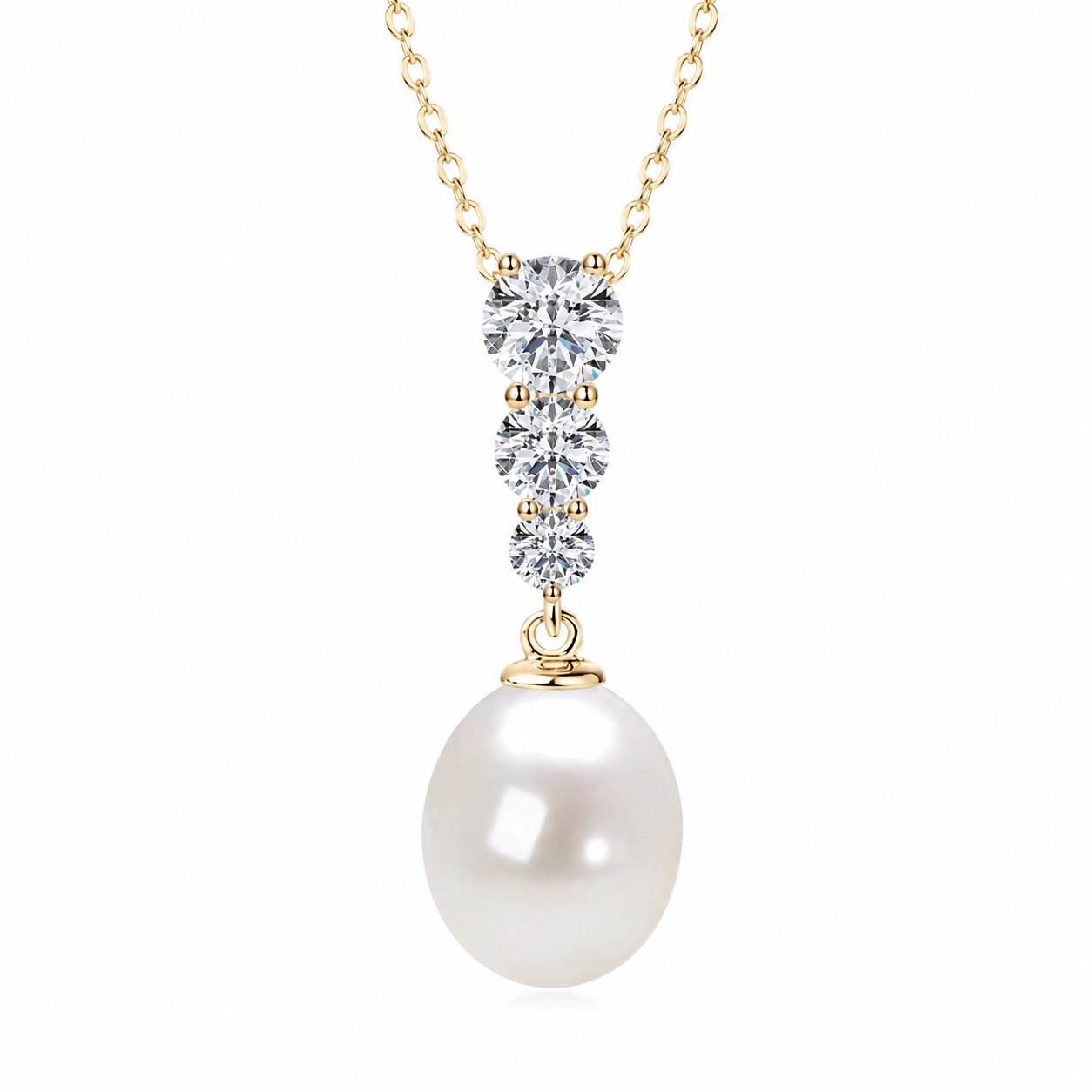Echte Süßwasserperlen Halskette Gold 925 Sterling Silber 45cm 