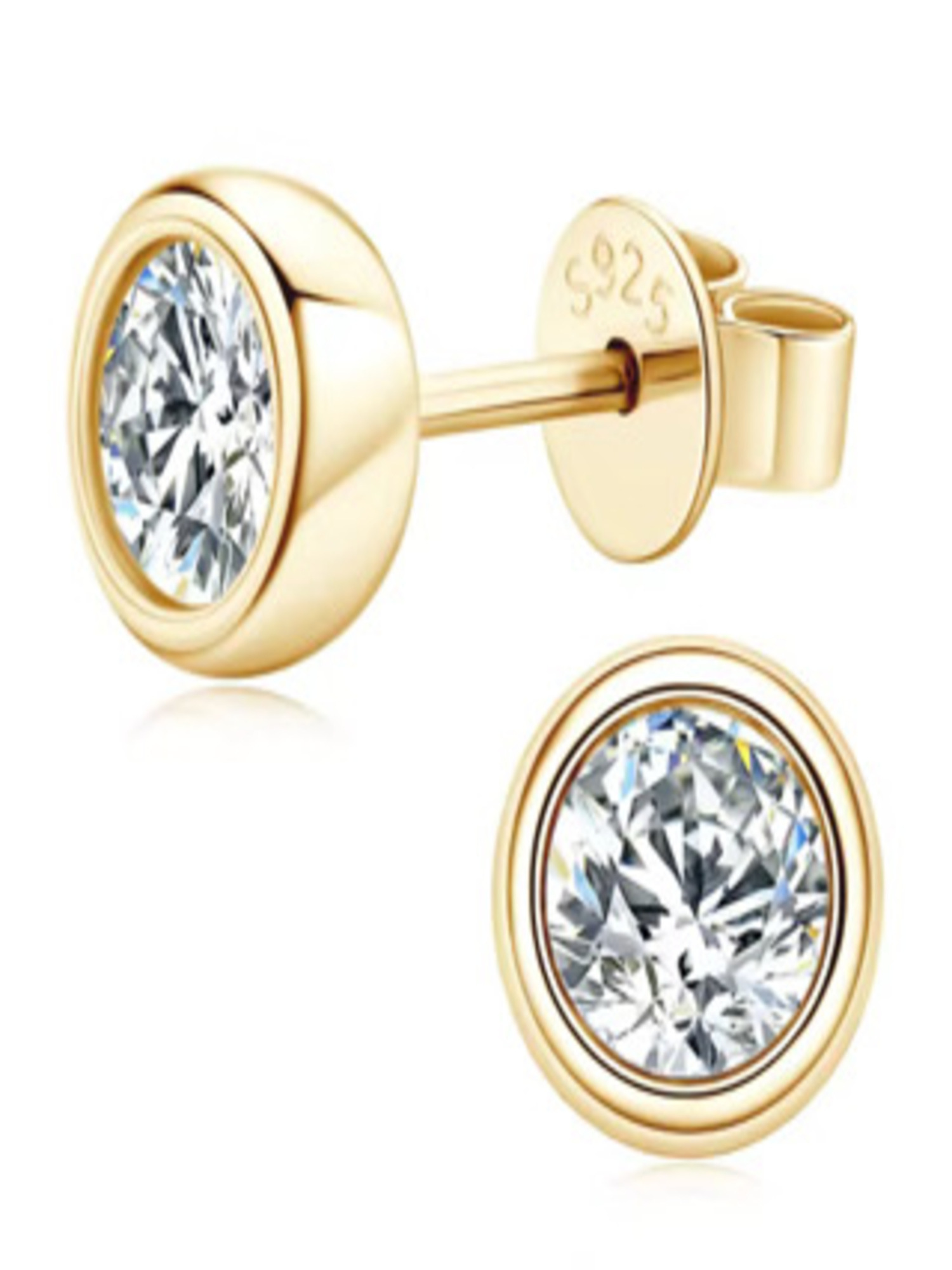 Moissanit Damen Schmuckset 925 sterling Silber 18K Gold 