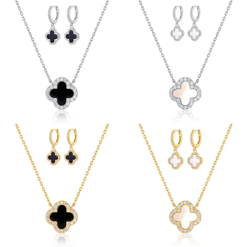 Kleeblatt Glücksbringer Schmuckset 