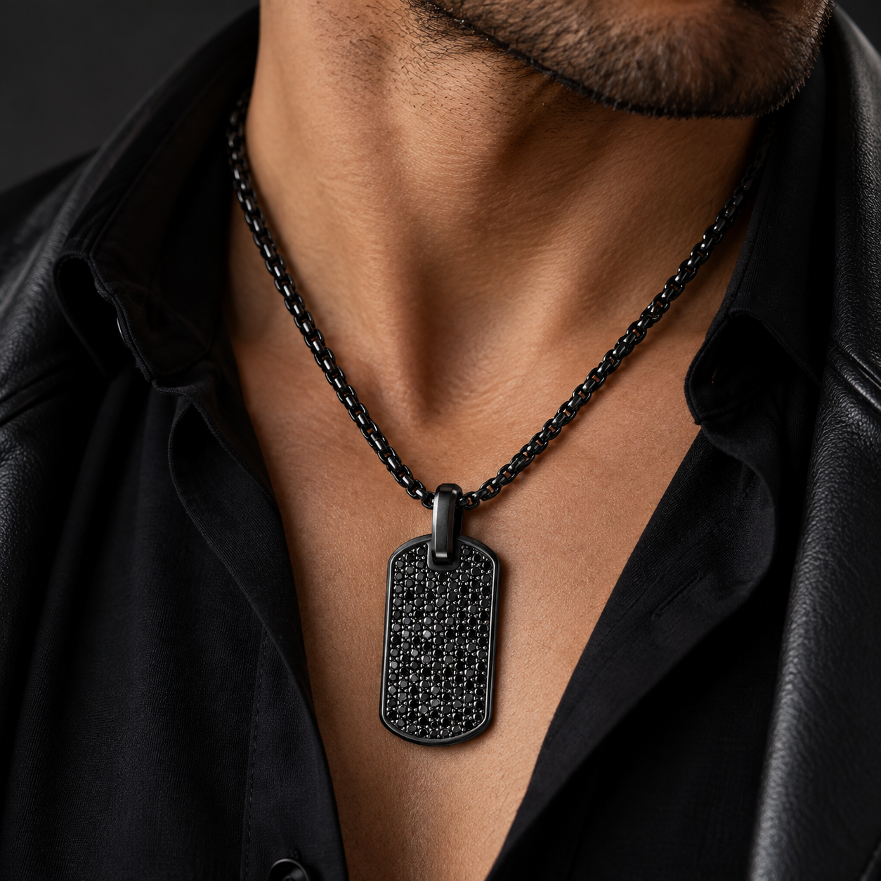 Dog Tag Halskette Black Magic  60cm