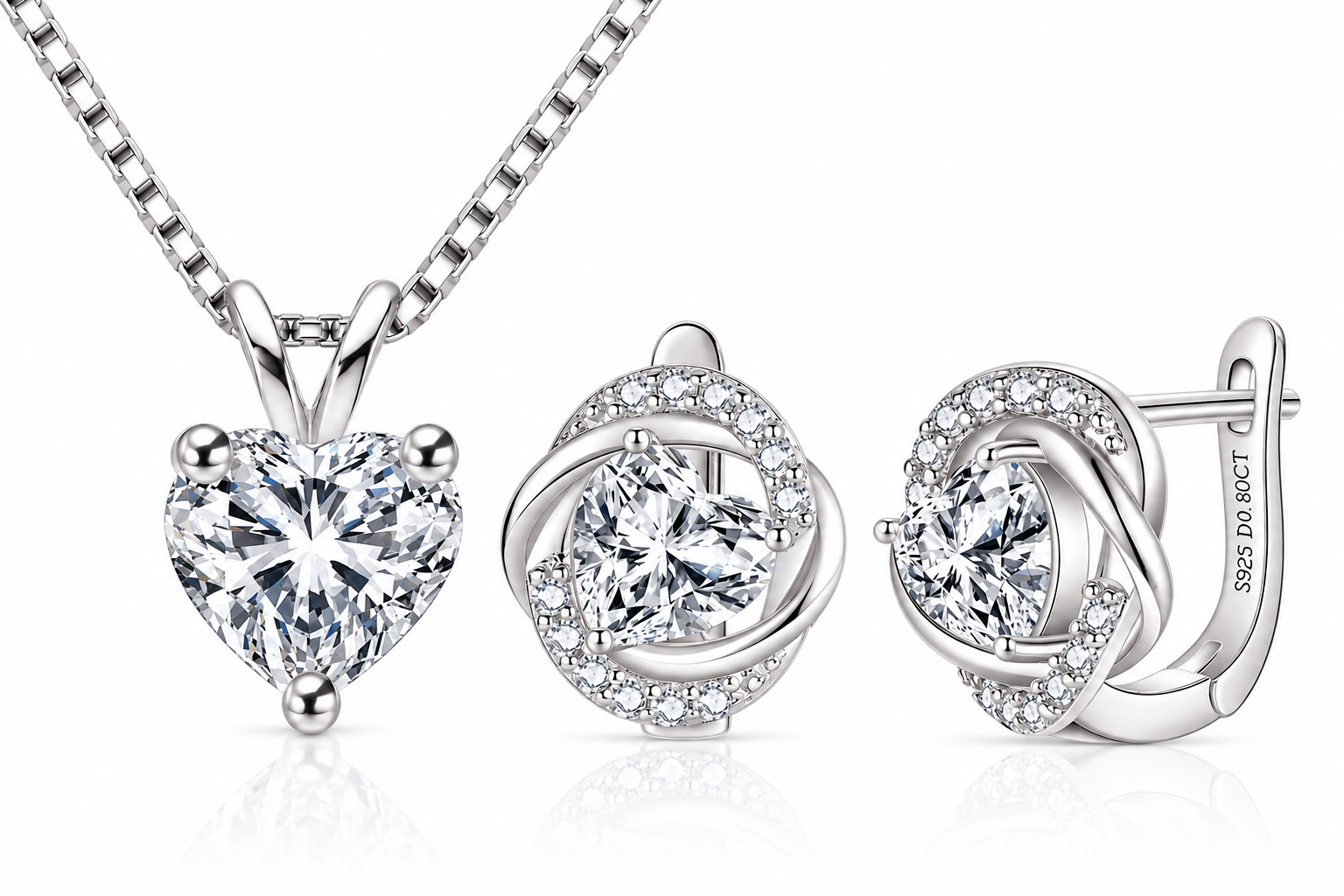 Funkelnde Moissanit Halskette Heard 6,5mm 1,0ct 925 Sterling Silber 