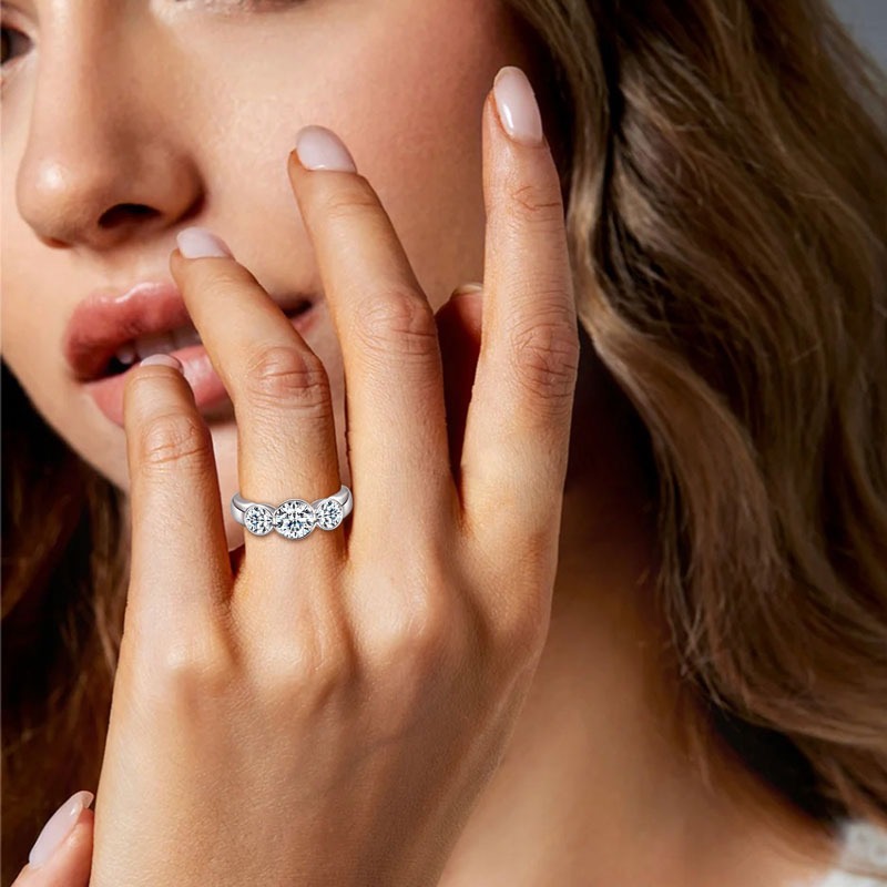 Extravaganter Damen Moissanit Diamant  Ring Vabier 