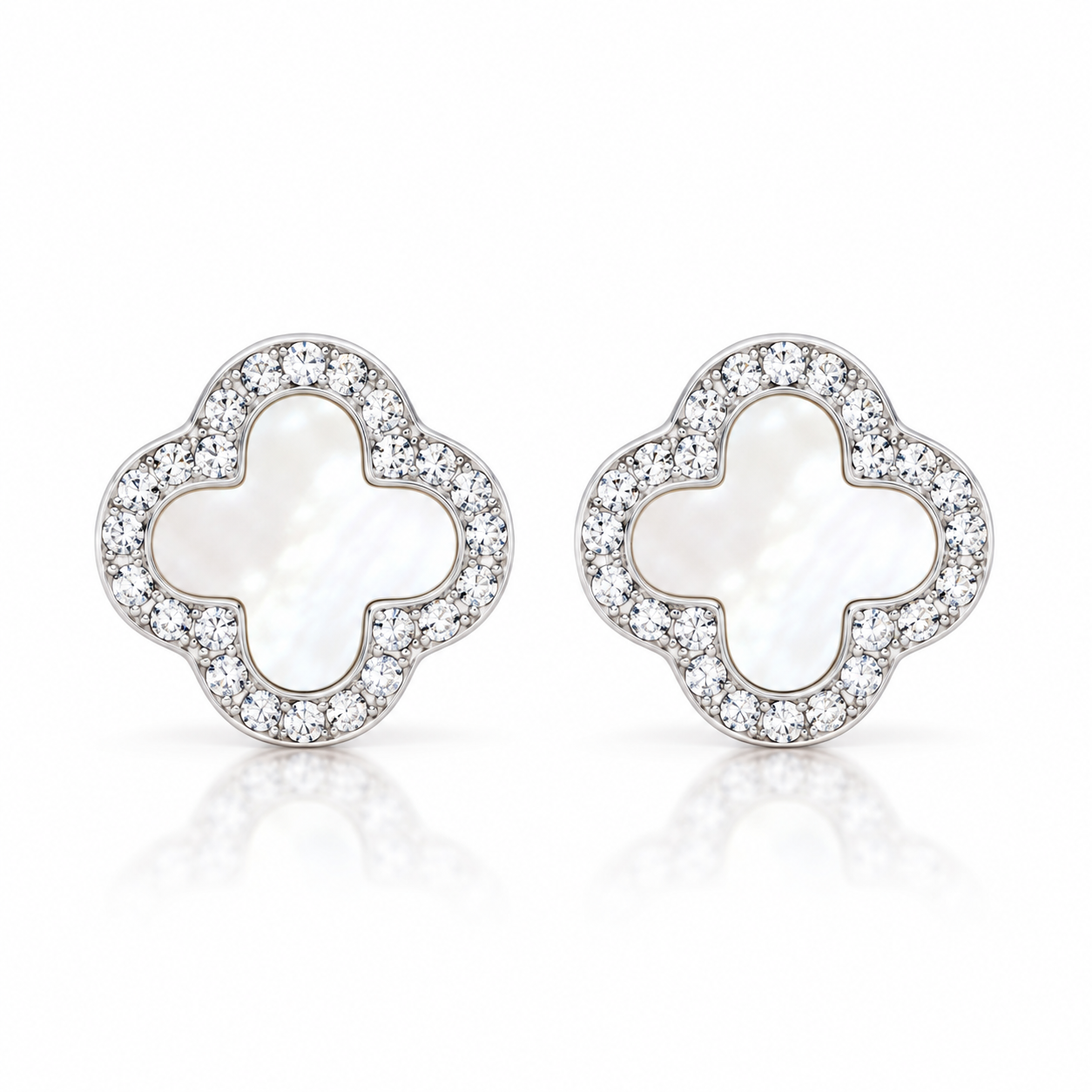 Clover Kleeblatt Ohrstecker Almeria Silber 