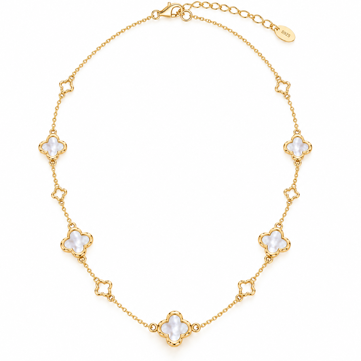 Clover Glücksbringer Damen Schmuckset 925 sterling Silber Gold 