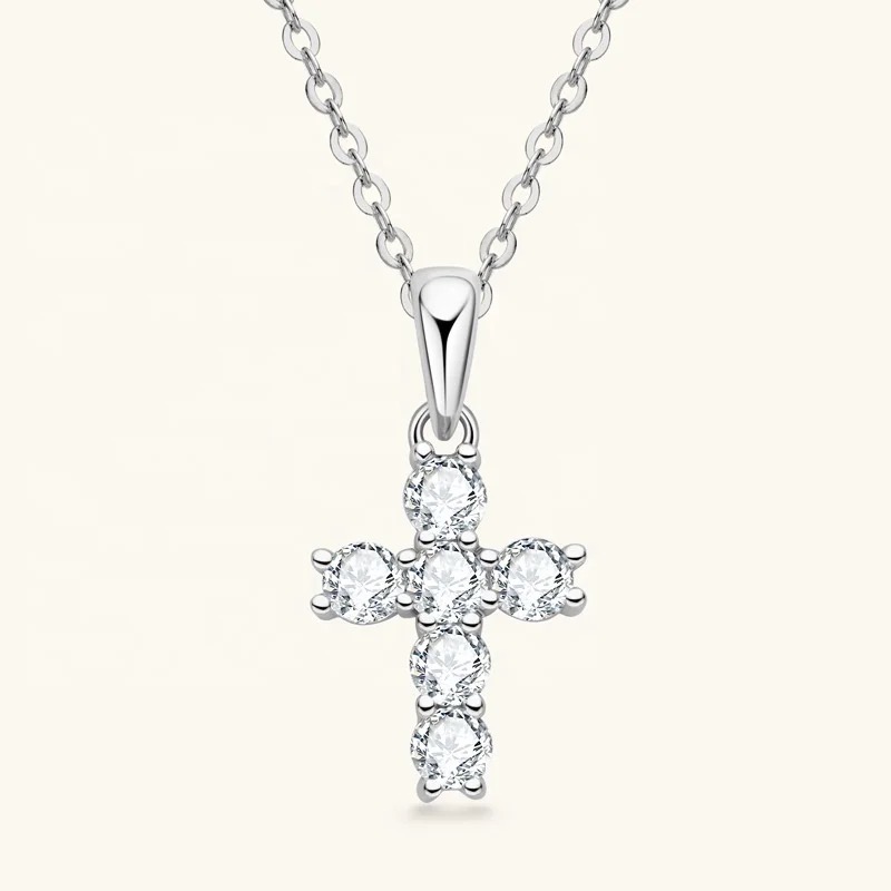 Funkelnde Kreuz Halskette Spirit 925 Sterling Silber 45cm 