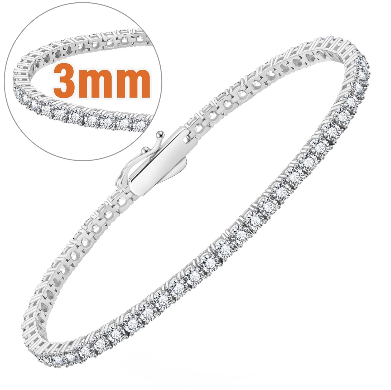 Klassisches Tennisarmband  Annabelle 925 Silber