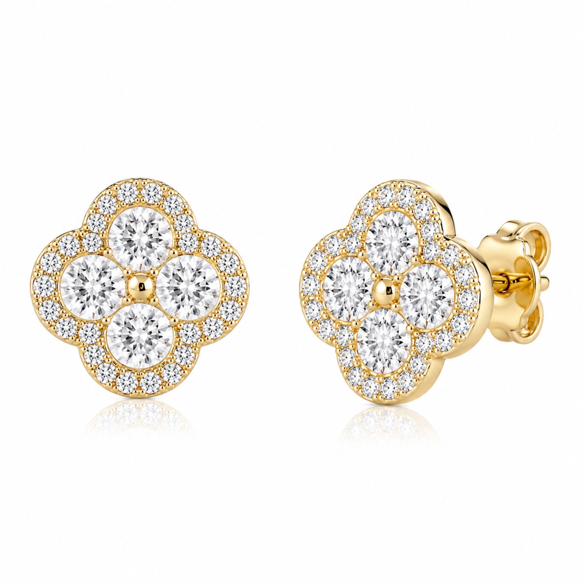 Damen Kleeblatt Halskette Pary 925 Sterling Silber